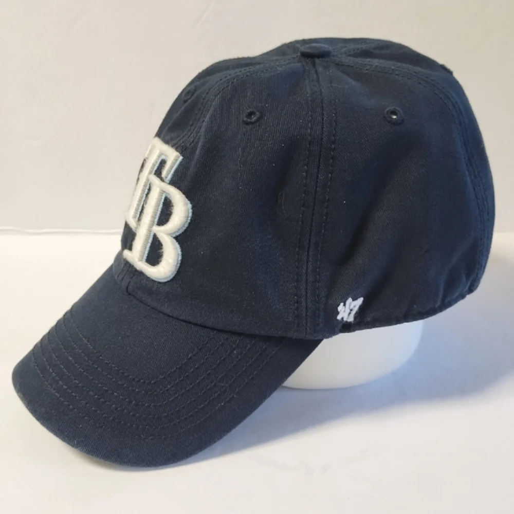 Tampa Bay Rays fitted ball cap Sz Large 47 brand Navy Blue